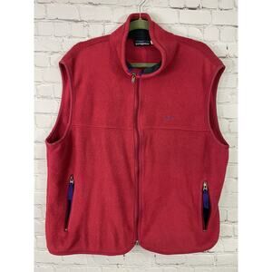 Patagonia Synchilla Mens Vest Red Full Zip size Large made in USA